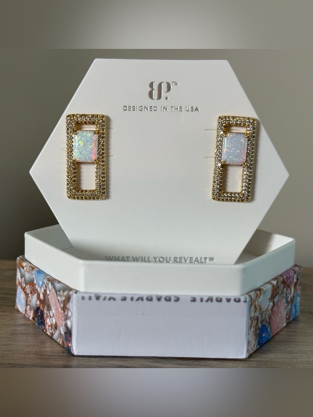 Bomb Party October 2025 Earrings “Worn With Intention” Brand New!
